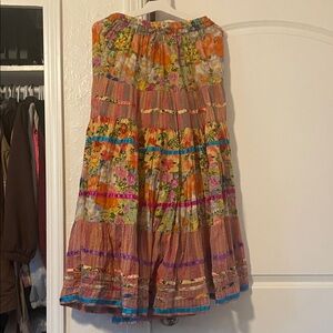 Colorful Floral Patchwork Maxi Skirt
